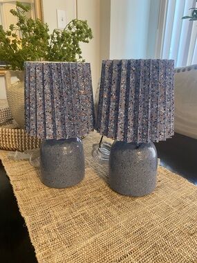Room Essentials Blue Speckled Ceramic Accent Lamps - Pair